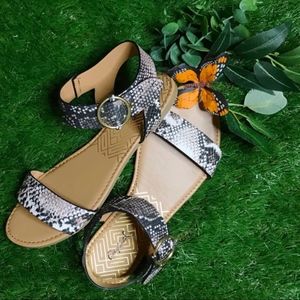 Faux Boa Snake Print Sandal NWT